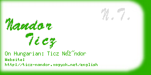 nandor ticz business card